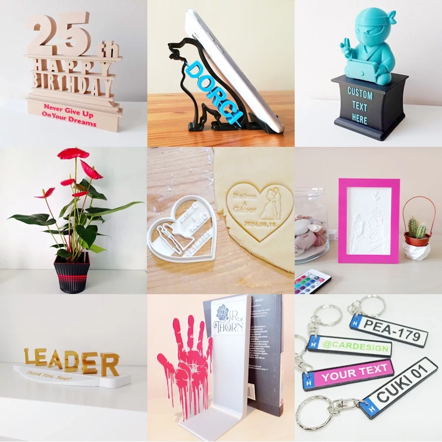 népszerű egyedi ajándékok Példák különleges egyedi ajándékokra - 3D nyomtatással