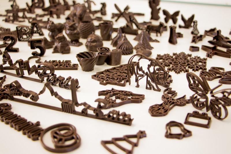 3D nyomtatott csokoládé formák 3D nyomtatott csokoládék