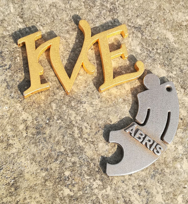 Steel 3D printed products - keychains