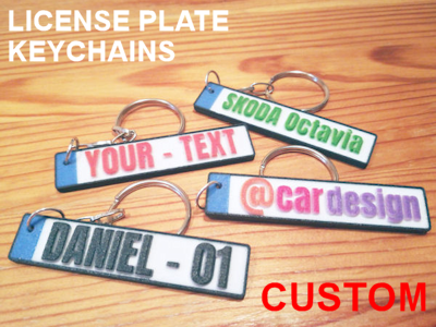 Custom license plate keychains - 3D printed gift ideas