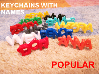 Keychains with name - 3D printed gifts