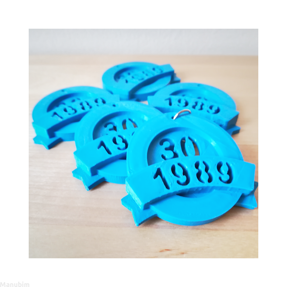 3D printed Custom Anniversary Symbol Keychain for teams ...