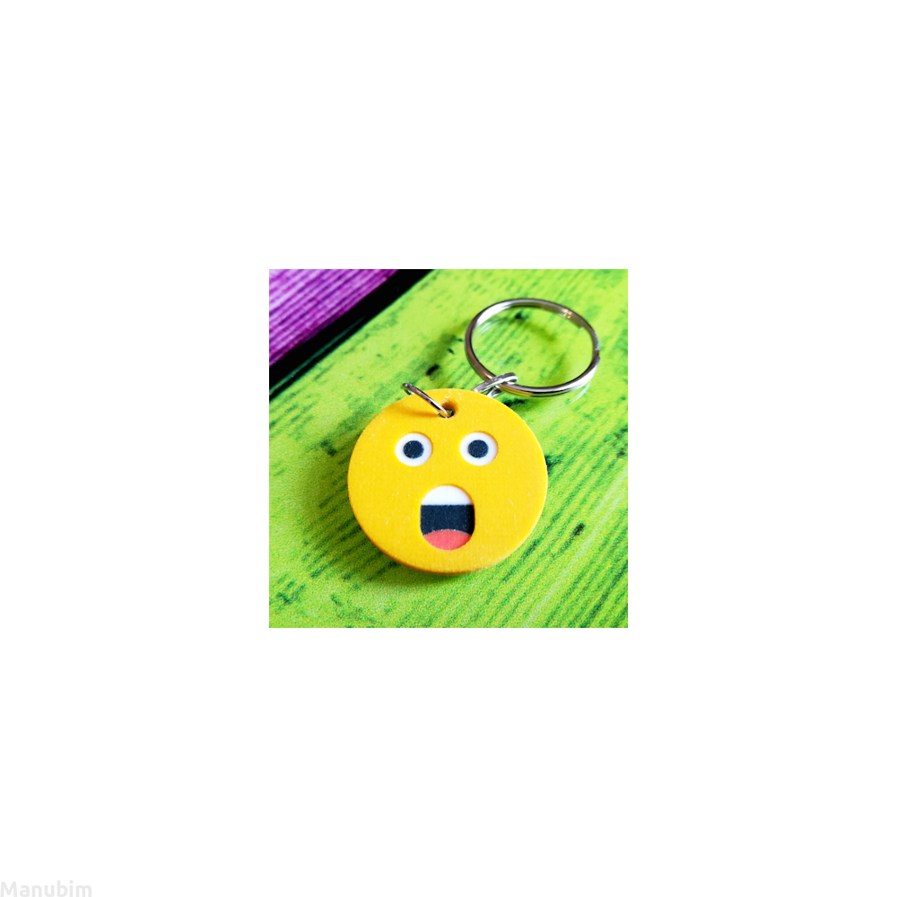 3D printed Astonished Face Emoji Keychain creative gift (DIY).
