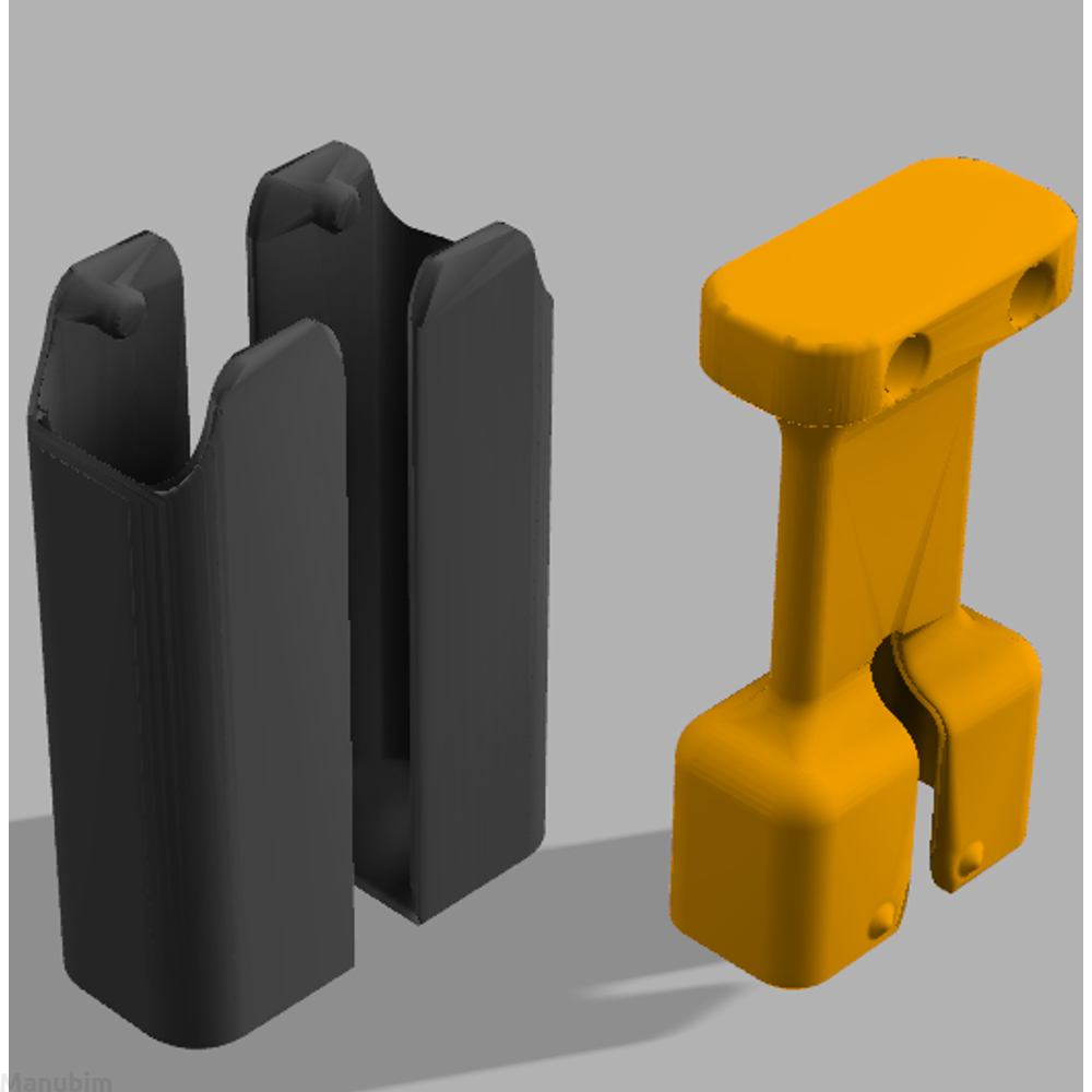 3D printed Custom Earbud Holder 1 (78x55x24 mm) PLA blackorange