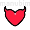 Heart Shaped Keychain with Devil Horn