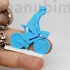 3D Bicyclist Keychain with Name
