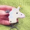 Kép 1/2 - Unicorn keychain cream 3D printed