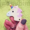 Unicorn keychain cream 3D printed