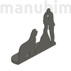 Picture 2/2 -Custom Cake Topper, "Couple and Dog", 190x130x48 mm - PLA, plastic