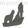 Picture 2/2 -Custom Cake Topper, "Couple and Dog in Boat", 190x130x35 mm - PLA, plastic