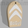 Picture 2/2 -Custom Car Keychain "BöGyö" - (40x49x4 mm) - Multicolor - composite powder - stone/white