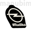 Kép 2/2 - Egyedi autós kulcstartó "#Rudika" - (48x40x4 mm) - PLA, műanyag - fekete/fehér
