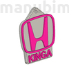 Picture 2/2 -Custom Car Keychain "KINGA" - (45x36x4 mm) - PLA- plastic - grey/magenta
