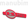 Kép 2/2 - Egyedi autós kulcstartó "Inesz" - (100x47xx4 mm)  - PLA, műanyag - ezüstszürke/piros