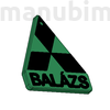 Kép 2/2 - Egyedi autós kulcstartó "Balázs" - (42x44x4 mm) - PLA - műanyag - zöld/fekete