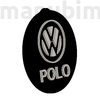 Kép 2/2 - Egyedi autós kulcstartó "Polo" - (40x4 mm) - PLA, műanyag - fekete/szürke
