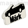 Picture 2/2 -Custom Car Keychain "Márk" - (52x27x4 mm) - PLA- plastic - white/black