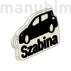 Picture 2/2 -Custom Car Keychain "Szabina" - (52x29x4 mm) - PLA- plastic - white/black