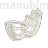 Picture 2/2 -Custom Cookie Cutter "Carnival Mask"  - 85 x 44 x 10 mm - PLA, plastic