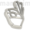 Picture 2/2 -Custom Cookie Cutter "OK hand"  - 82x54/10 mm - PLA, plastic