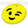 Picture 2/2 -Custom Keychain "Kacsintós Emoji", PLA, plastic, yellow/black (30x4 mm)