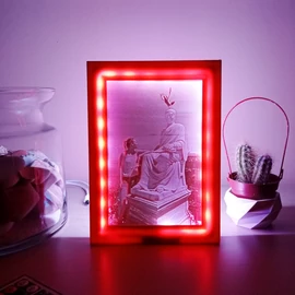 3D Photo in Colopr Frame with LED light, 10x15 - Lithophane