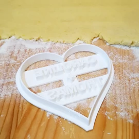 Heart-Shaped Cookie Cutter with Custom Text - 3d printed