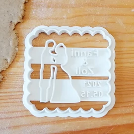 Lovers Cookie Cutter with Custom Text, wedding gift - 3D printed