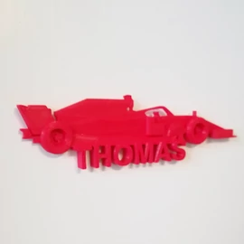 Racing Car Custom Door Plate - 3D printed