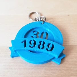 Custom 3D Printed Anniversary Keychain