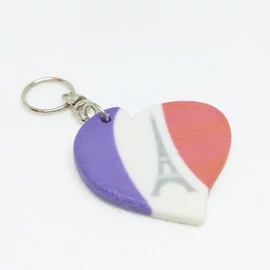 France Heart-Shaped Keychain - with custom text option