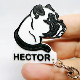 Custom 3D Printed Gift - Dog Keychain with Name