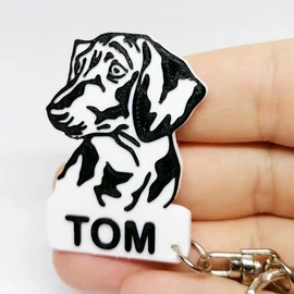 Custom 3D Printed Gift - Dog Keychain with Name