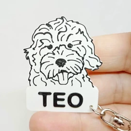 Custom 3D Printed Gift - Dog Keychain with Name