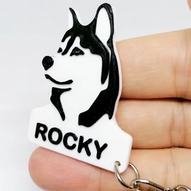 Custom 3D Printed Gift - Dog Keychain with Name