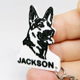 Custom 3D Printed Gift - Dog Keychain with Name