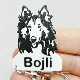Custom 3D Printed Gift - Dog Keychain with Name