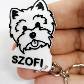 Custom 3D Printed Gift - Dog Keychain with Name