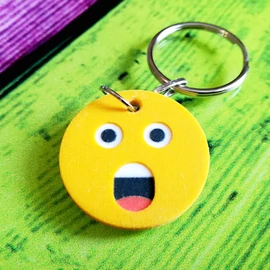 3d printed Astonished Face Emoji Keychain