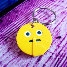 Keep Quiet Emoji Keychain - 3d printed keychain