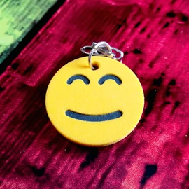 Smiling Face With Smiling Eyes Emoji Keychain - 3d printed product