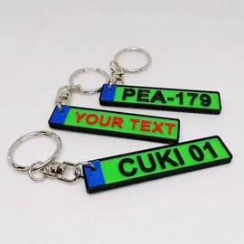 Green License Plate Keychain - custom