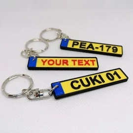 Yellow License Plate Keychain - custom