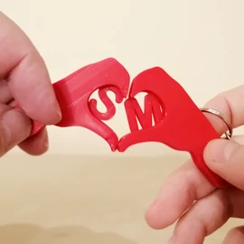 Hand Heart Keychains - 3D Printed Gift