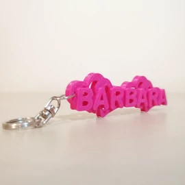 Custom 3D Printed Gift - Name Keychain with Hearts