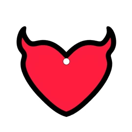 Heart Shaped Keychain with Devil Horn