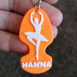 Dancing Woman Keychain with Name