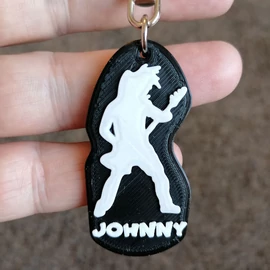 Guitarist Keychain with Name