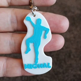 Handball Player Keychain with Name