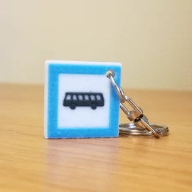 Custom Bus Stop Sign Keychain